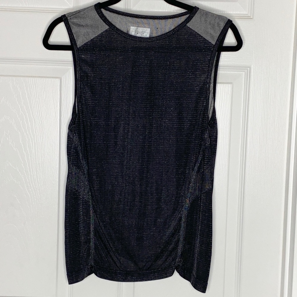 Athleta Black Silver Athletic Tank Top Sz S